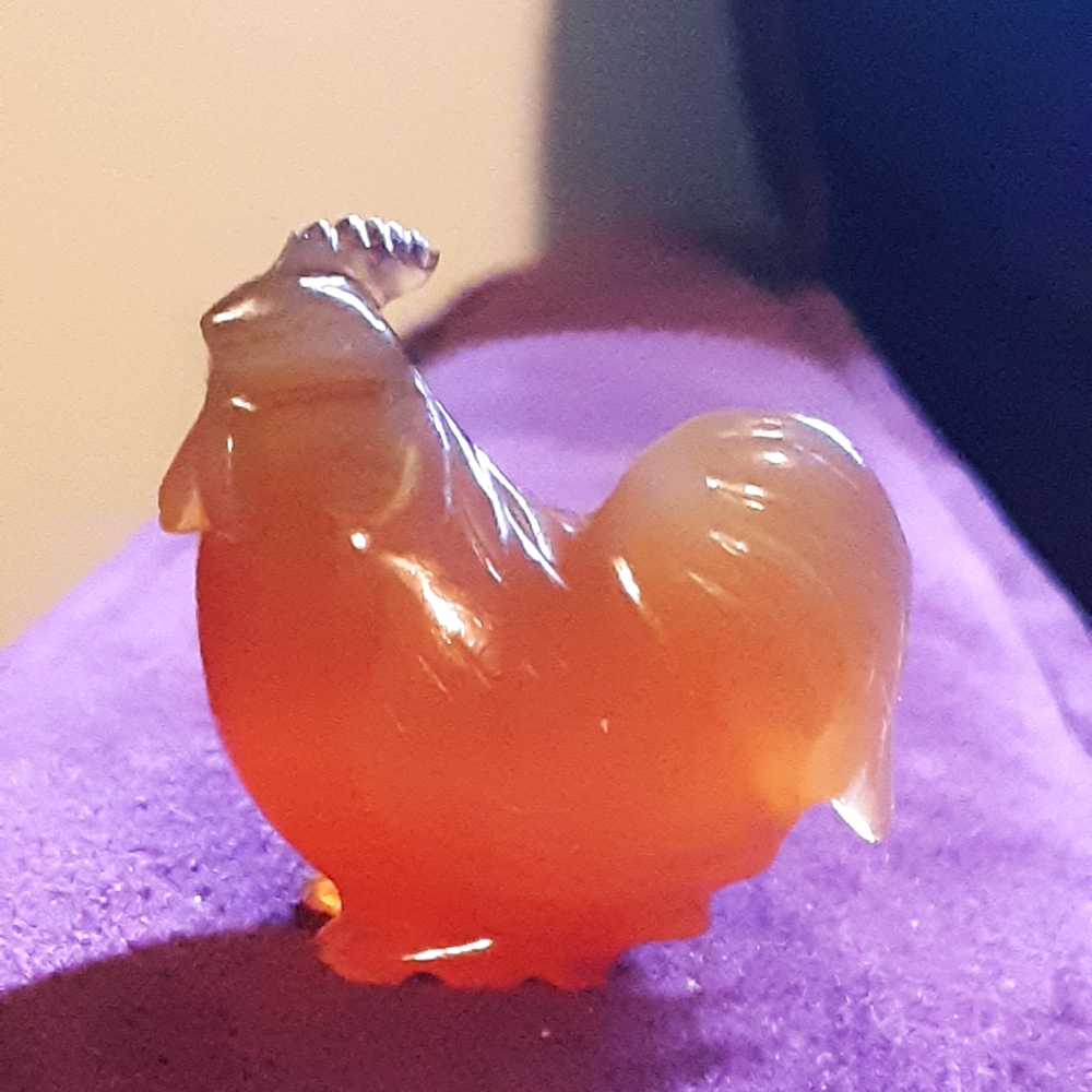 Baltic Amber Handcarved Rooster Talisman